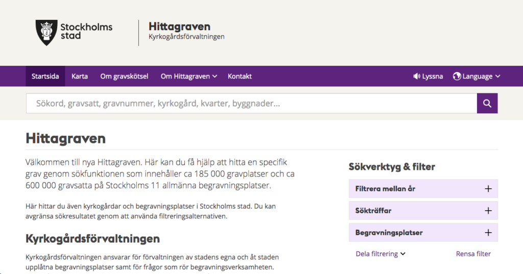 Hitta rätt grav i Stockholm